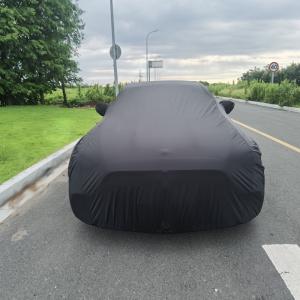 Customized dust proof Car body cover Clinquant Velvet soft car cover color black